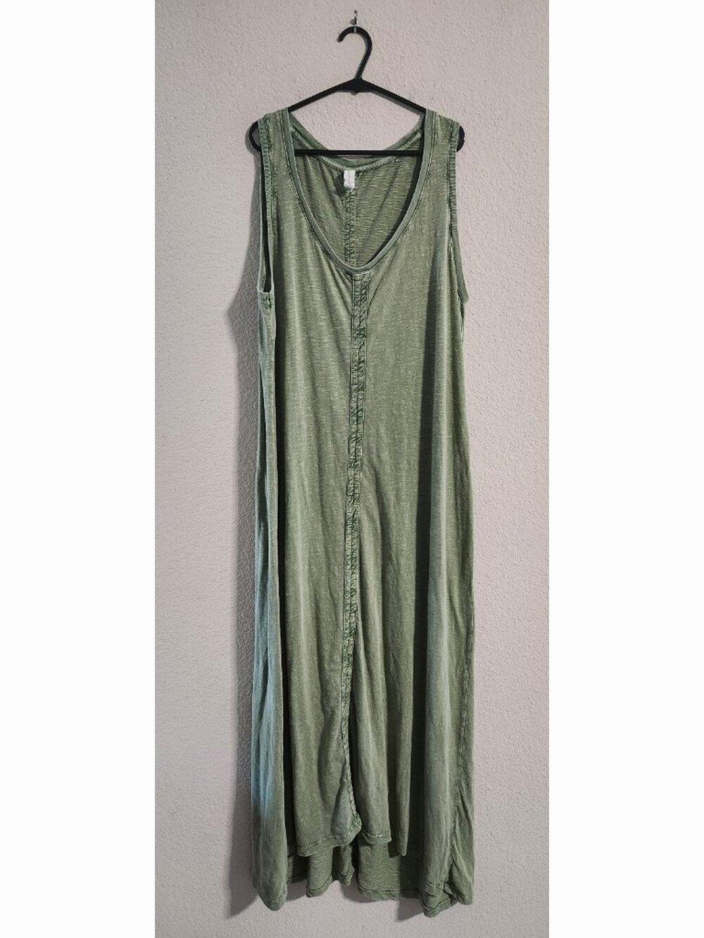 Daily Practice Sleeveless Cotton Maxi Dress Sage green washed out size large